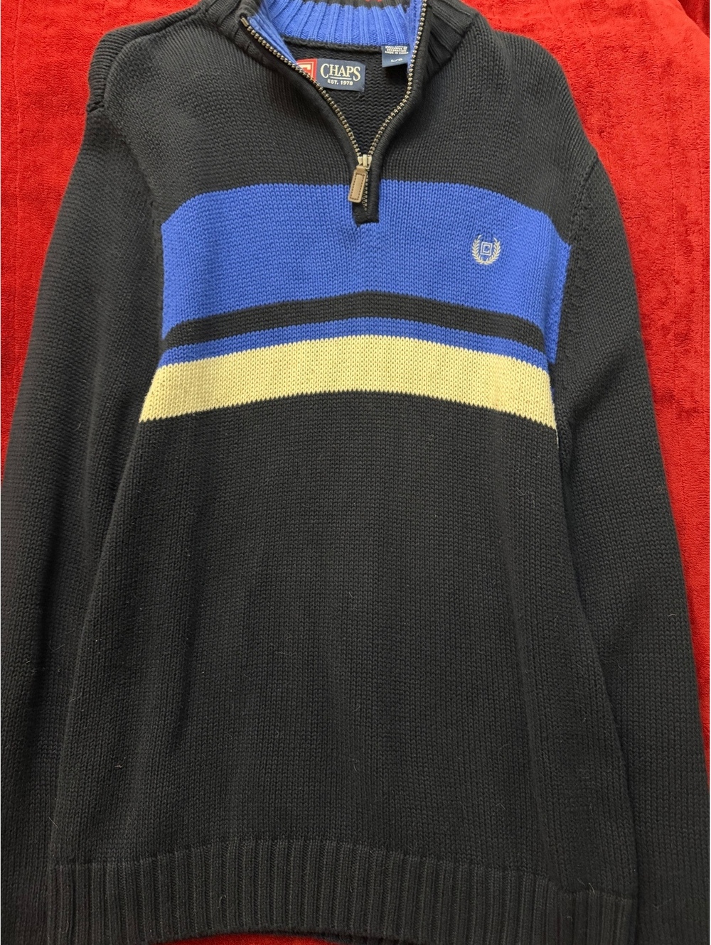 Chaps Men's Large Cotton Half-Zip Pullover Sweater